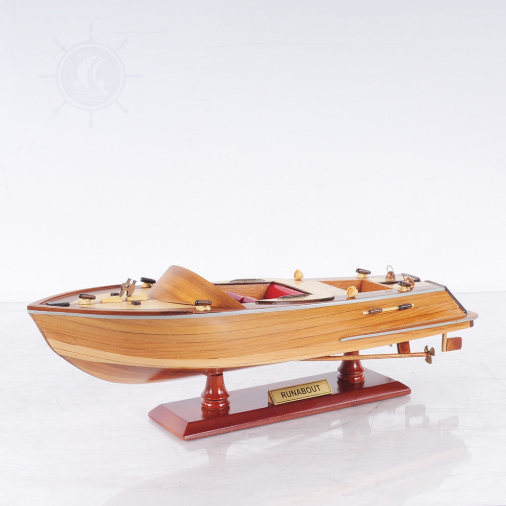 Runabout Sm Wooden Handcrafted boat model