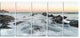 "Waves Hitting Beach At Sunrise Atlantic" Seascape Wall Art, 5 Panels, 60"x28"