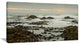 "Gloomy Sunset Over Rocks And Waves" Seashore Canvas Wall Art, 32"x16"