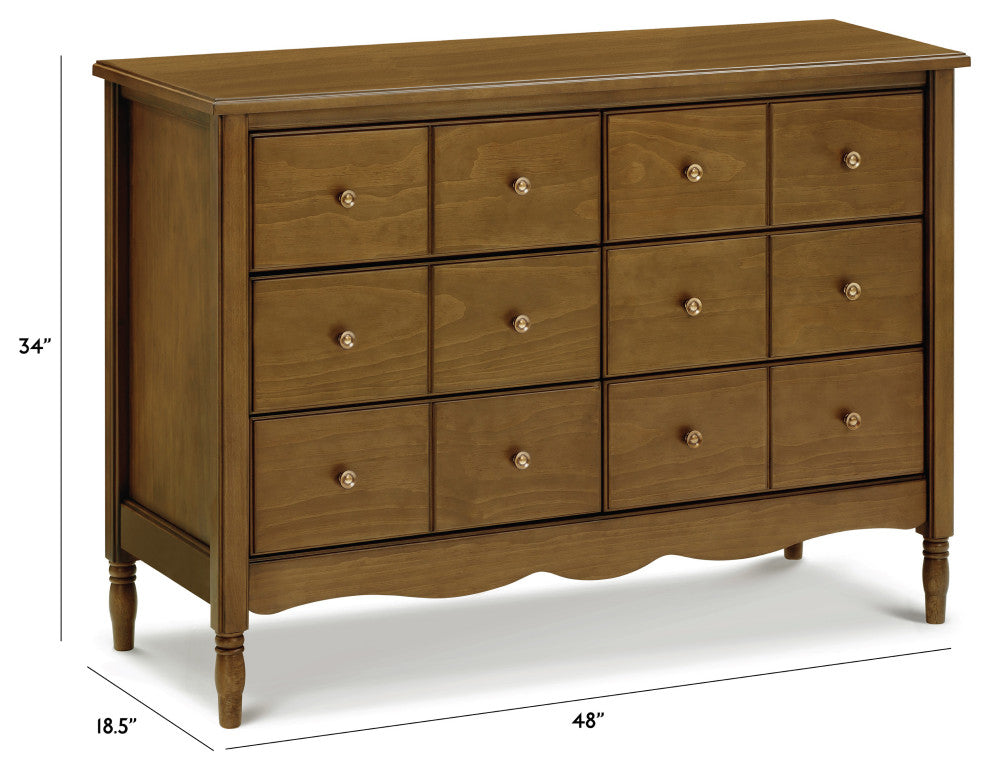 Liberty 6-Drawer Assembled Dresser, Natural Walnut