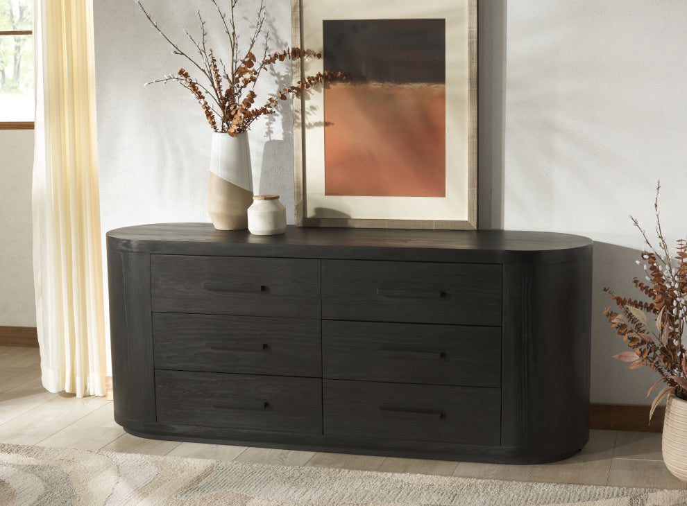 Safavieh Couture Lauryn Wood Oval Dresser, Black