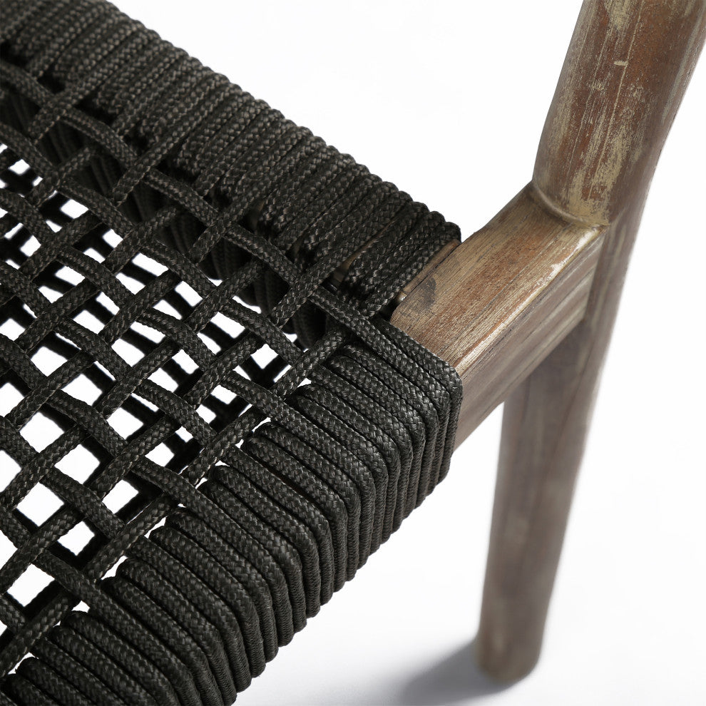 Fineline and Doris Outdoor 7-Piece Stone, Light Eucalyptus Dining Set, Charcoal