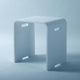 ADM Curved Bath Stool, Glossy White, 16"
