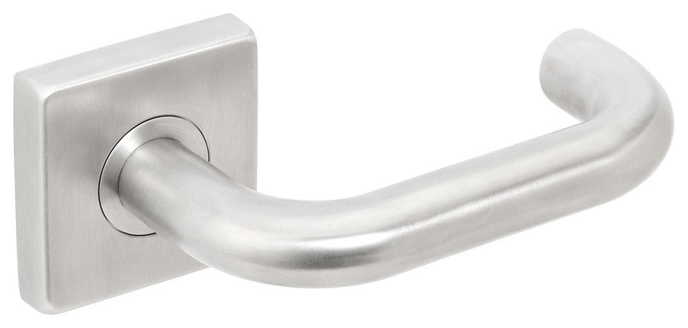 Munich Lever, Tubular Passage, Backset, Satin Stainless Steel, 2-3/8" Backset