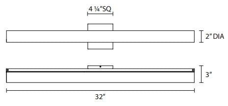 Tubo Slim LED Contemporary 32" LED Bath Bar Polished Chrome