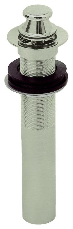 Lift and Turn Lavatory Drain Without Overflow Holes, Exposed, Satin Nickel