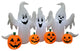 Halloween Inflatable Ghosts and Pumpkins Patch Yard Decoration, 6' Long