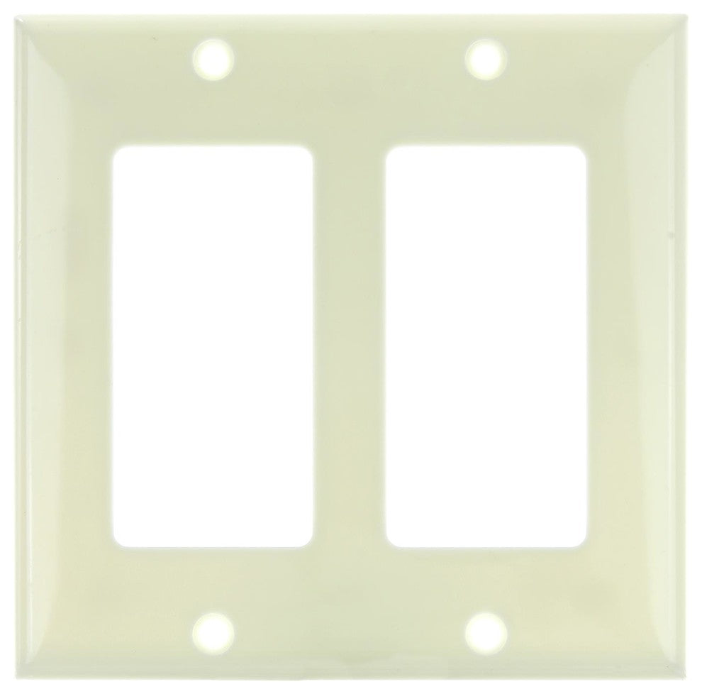 Sunlite E302/A 2 Gang Decorative Switch and Receptacle Plate, Almond