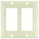 Sunlite E302/A 2 Gang Decorative Switch and Receptacle Plate, Almond