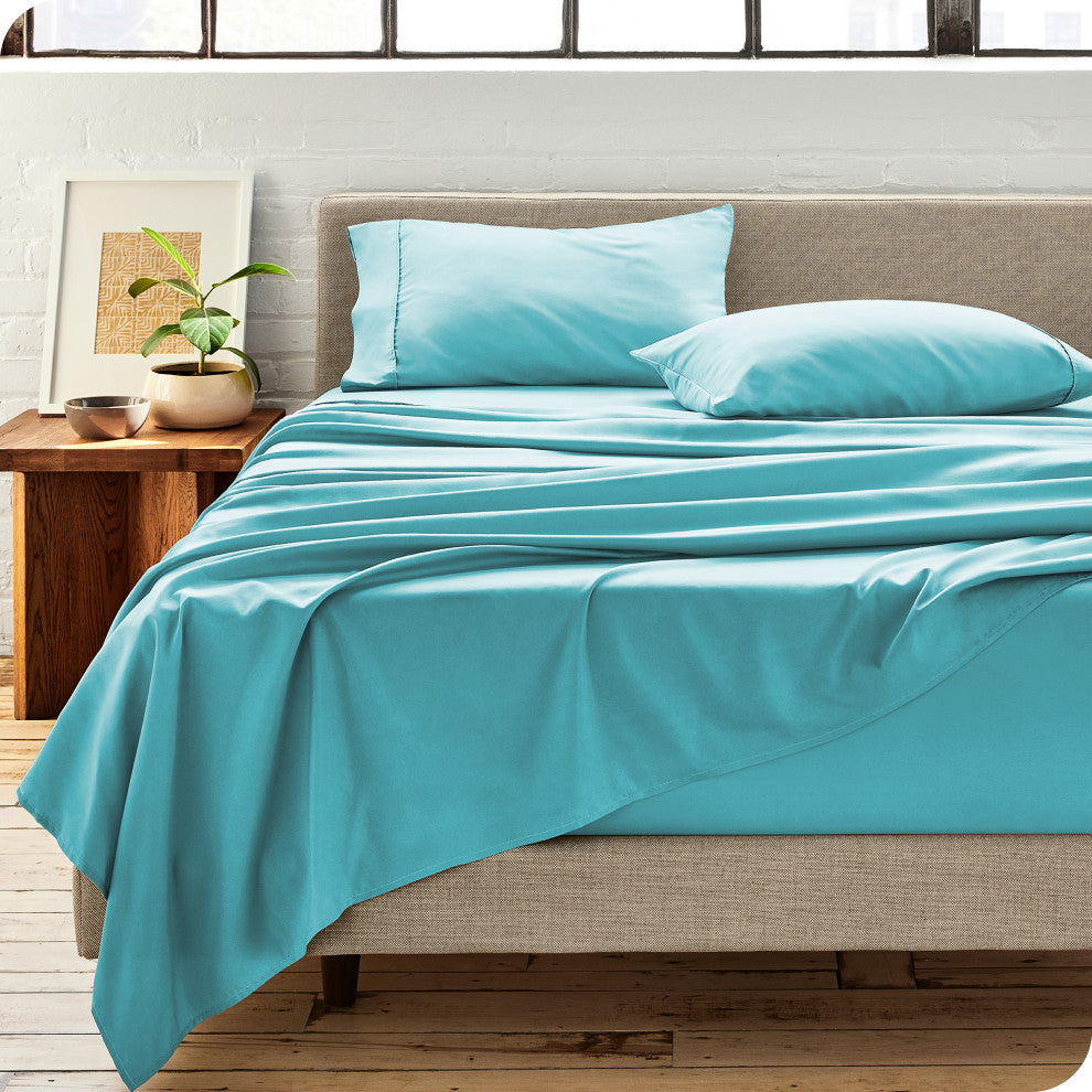 Bare Home Microfiber Pillowcases - Set of 2, Aqua, Standard