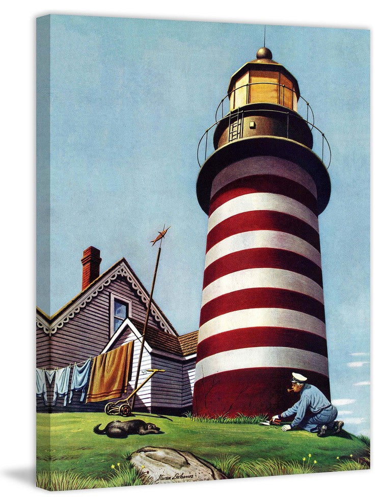 "Lighthouse Keeper" Painting Print on Canvas by Stevan Dohanos
