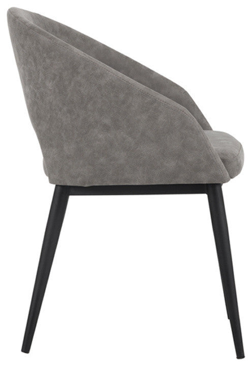 Thatcher Antique Brass Dining Chair, Antique Gray