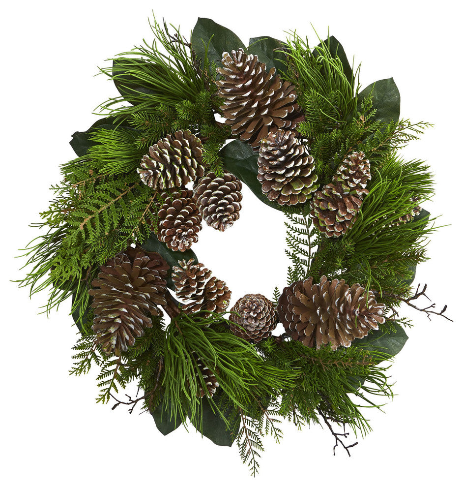 28" Pine Cone and Pine Wreath