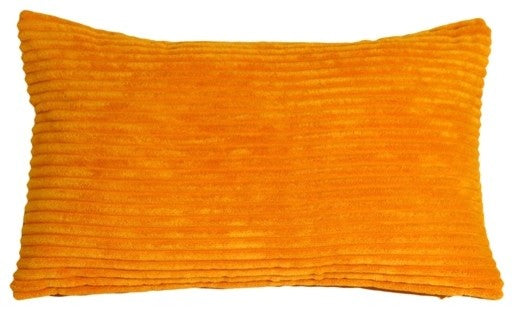 Pillow Decor - Wide Wale Corduroy 12 x 20 Throw Pillows, Light Orange
