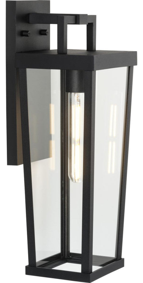 Tryon One-Light Black New Traditional Outdoor Wall Lantern, 7x7x18"