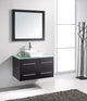 Marsala 35" Single Bathroom Vanity Set Espresso, Clear Tempered Glass Countertop