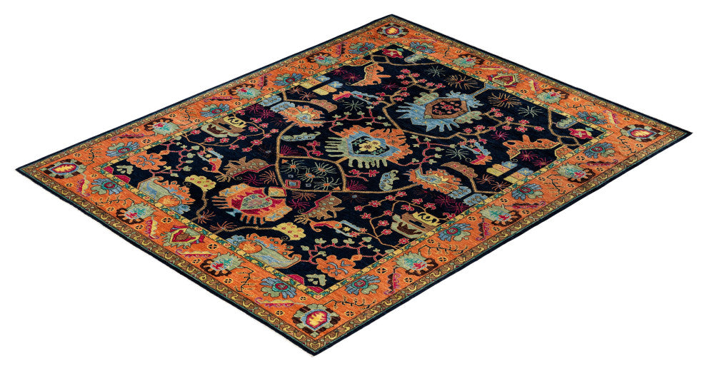 Serapi One-of-a-Kind Hand-Knotted Area Rug Blue, 8'2" x 10'3"