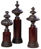 Finials Resin, Bronze, Set Of 3