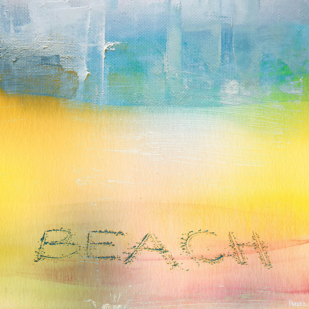 "Beach Writing" Painting Print on Wrapped Canvas, 32"x32"