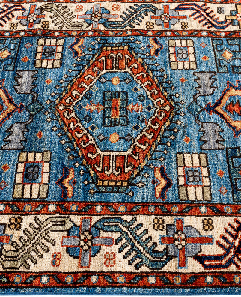 Serapi One-of-a-Kind Hand-Knotted Area Rug Light Blue, 2'8" x 8'8"