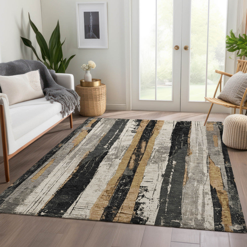 Machine Washable Indoor/Outdoor Chantille ACN1872 Taupe 3' x 5' Rug
