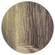 Path In The Foggy Fall Forest, Modern Forest Round Metal Wall Art, 36"