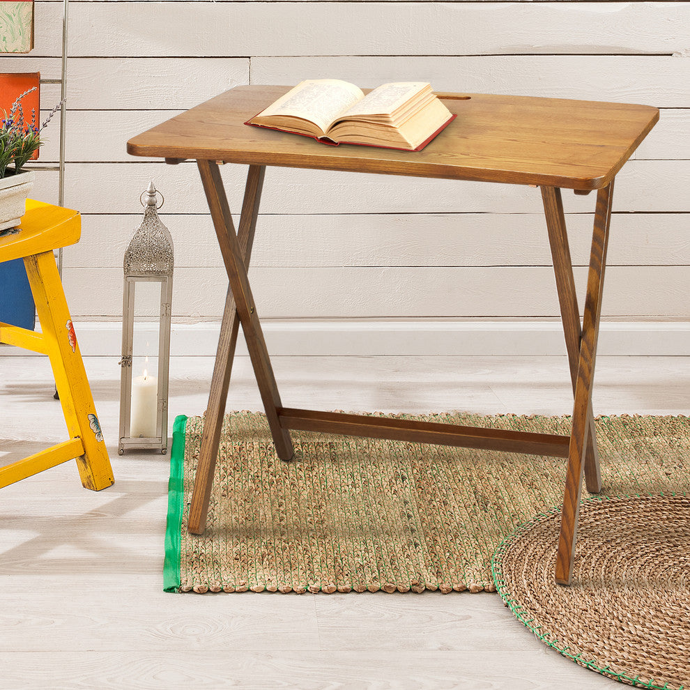 0Arizona Folding Table with Solid American Red Oak