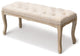 Wood Bench, Upholstered Ottoman, Tufted Bedroom Bench, Beige