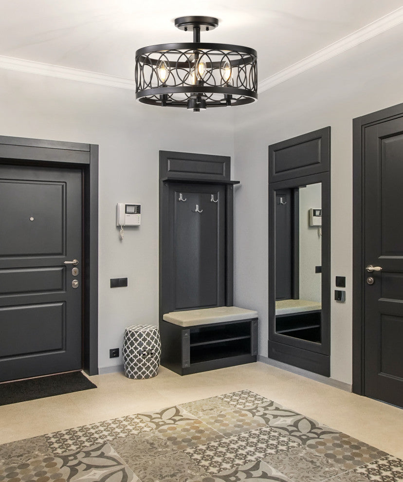 Sylvain Metal LED Semi-Flush Mount, Oil Rubbed, Oil Rubbed Bronze