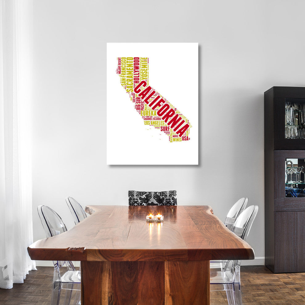 "California Word Cloud Map" Fine Art Print