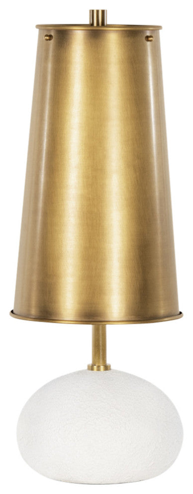Hattie Concrete Mini Lamp, Natural Brass