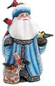 Feathered Friends Santa, Woodcarved Figurine