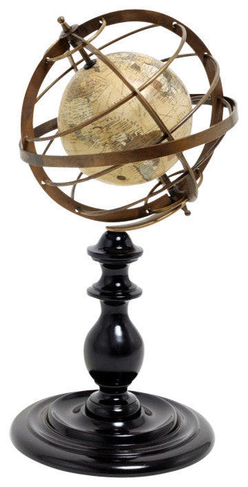 Globe In Brass Rings