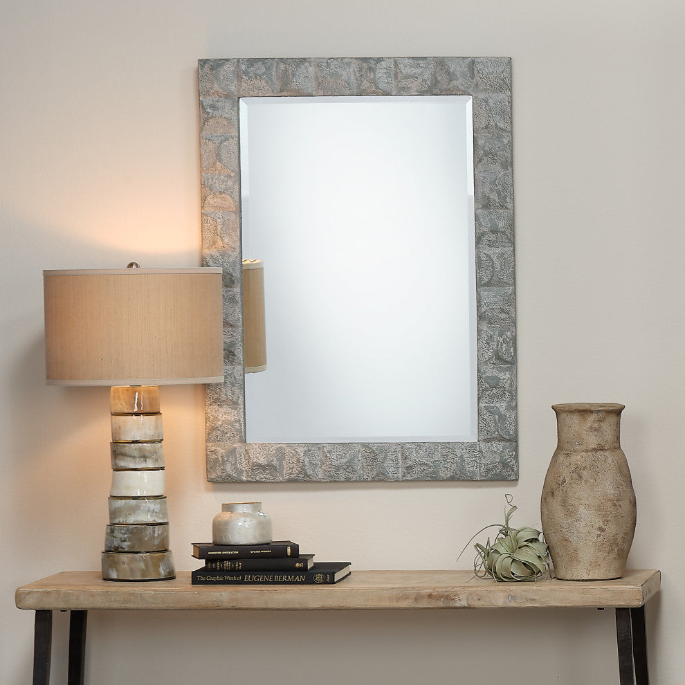 Stacked Horn Table Lamp, Horn With Medium Drum Shade, Elephant Hemp