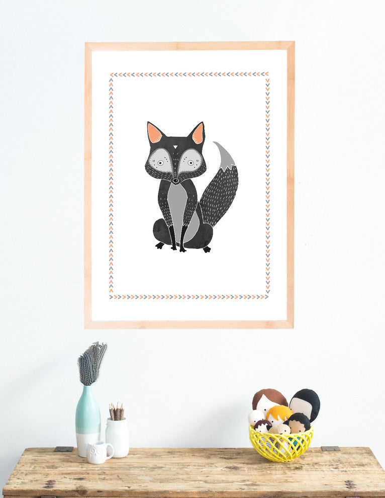 Boho Fox 18x24 Children's Wall Art Poster