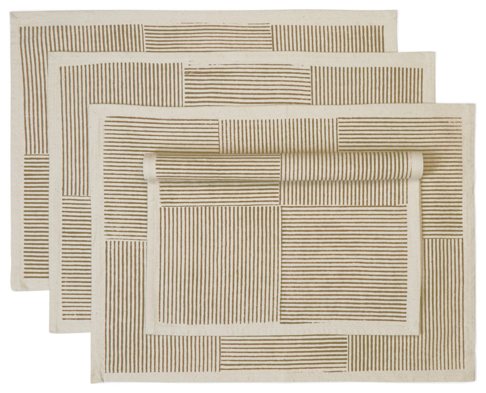 Spruce Hand Block Printed Placemat Set of 4