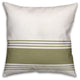 Olive Green Stripes 18x18 Throw Pillow