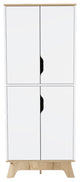 FM FURNITURE Zurich Double Kitchen Pantry - Light Oak and White