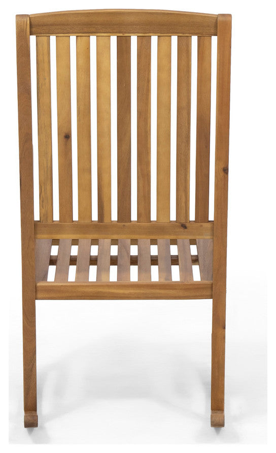 Myrna Outdoor Acacia Wood Rocking Chair, Teak Finish