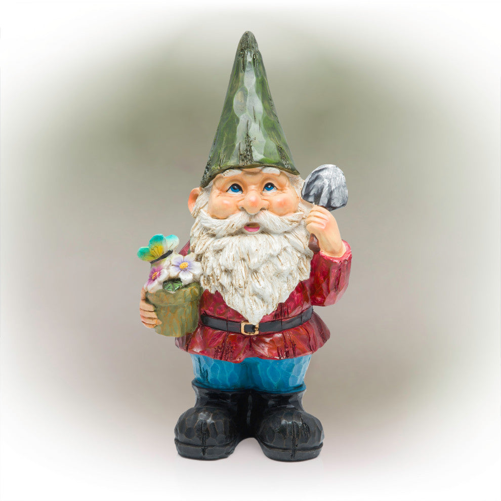Gnome with Flower Pot Statue