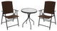 Az Patio Heaters Three Piece Patio Set, Dark Brown Wicker