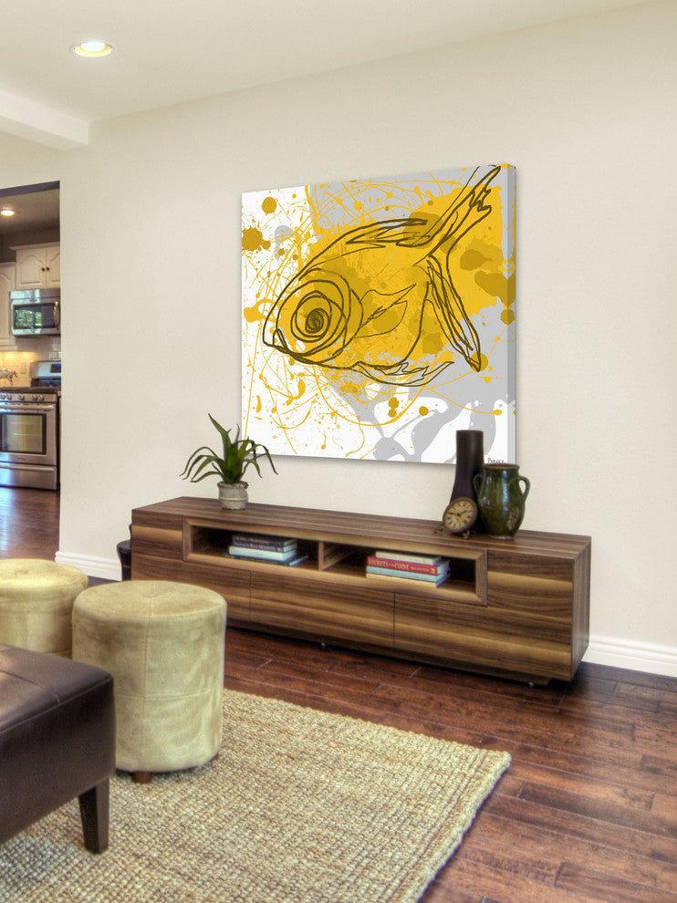"Yellow Fish" Painting Print on Canvas by Irena Orlov