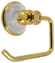 Toilet Paper Holder With Arabescato Marble Accents, Unlacquered Bronze