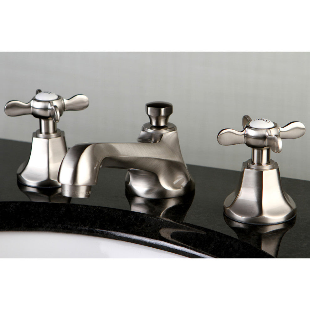 Kingston Brass Widespread Bathroom Faucet With Brass Pop-Up, Brushed Nickel