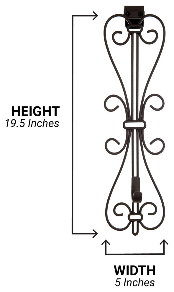Adjustable Wreath Hanger for Door, Elegant, Brown