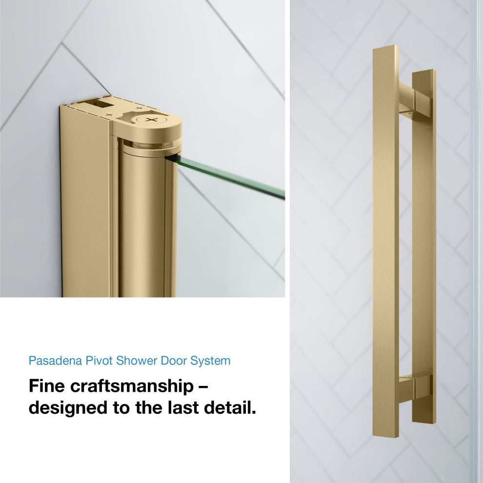 Pasadena 39 7/16-41 3/8"Wx72"H Alcove Pivot Shower Door Gold