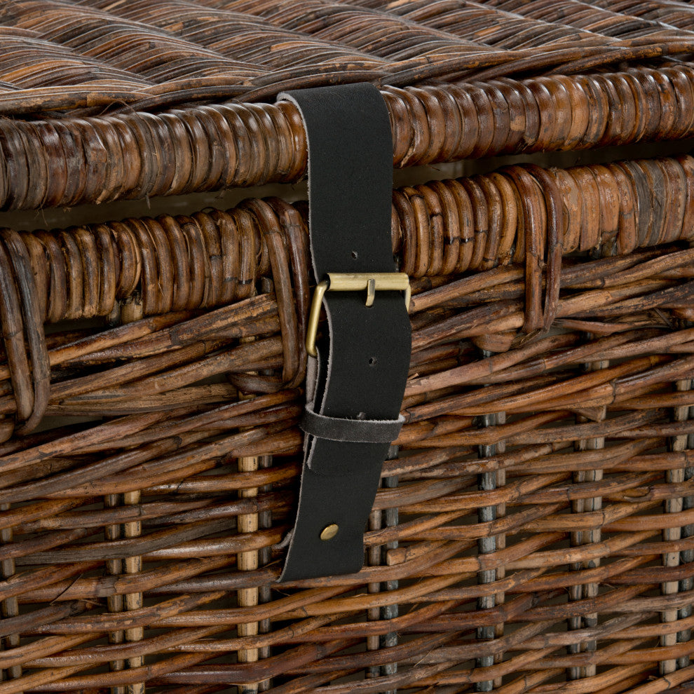 happimess Michael 35" Wicker Storage Trunk, Brown