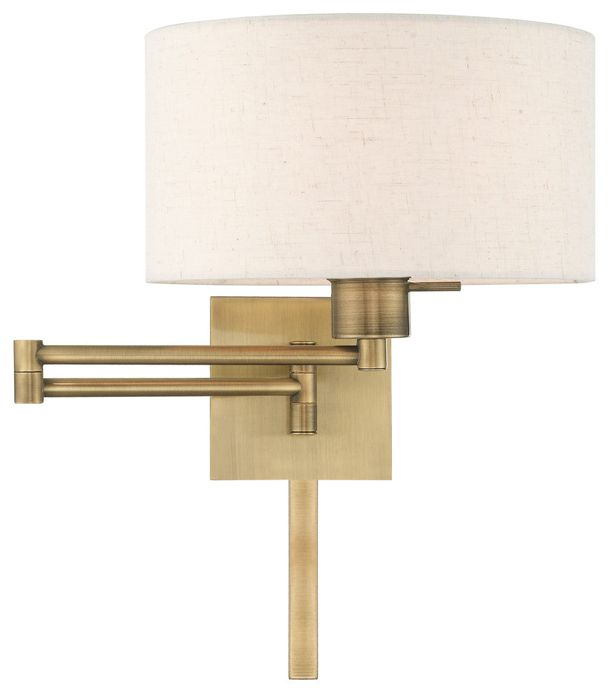 Livex Lighting Antique Brass 1-Light Swing Arm Wall Lamp