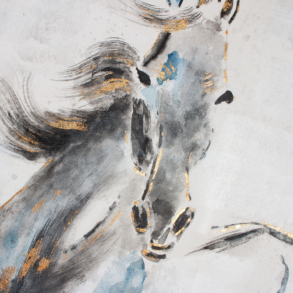 Prancing Stallion, Hand Painted Canvas, 50" X 50"
