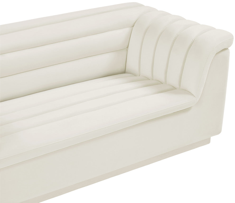 Cascade Upholstered Set, Cream, Velvet, Loveseat